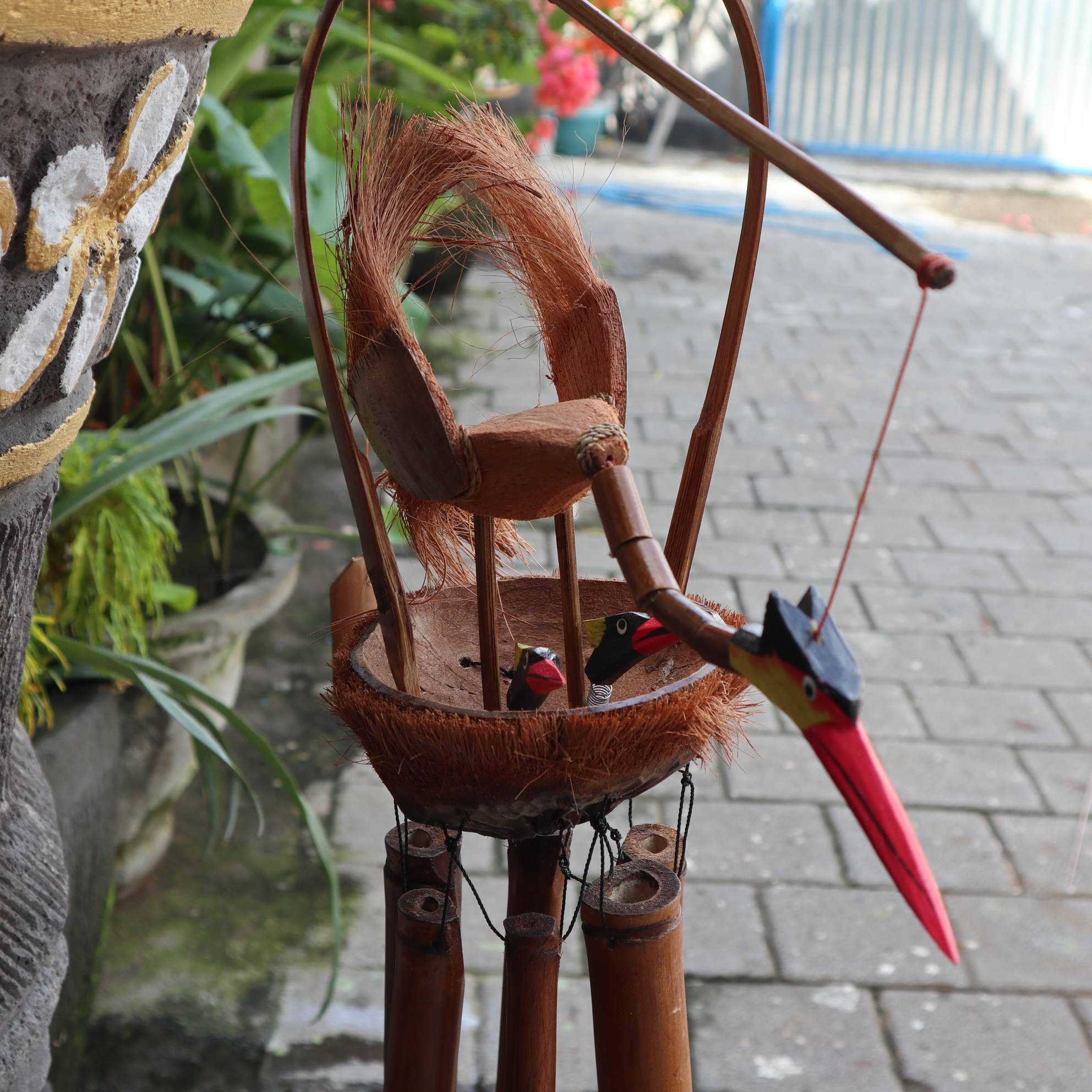 (image for) Bamboo Windchime - Natural finish - Mother & Chicks