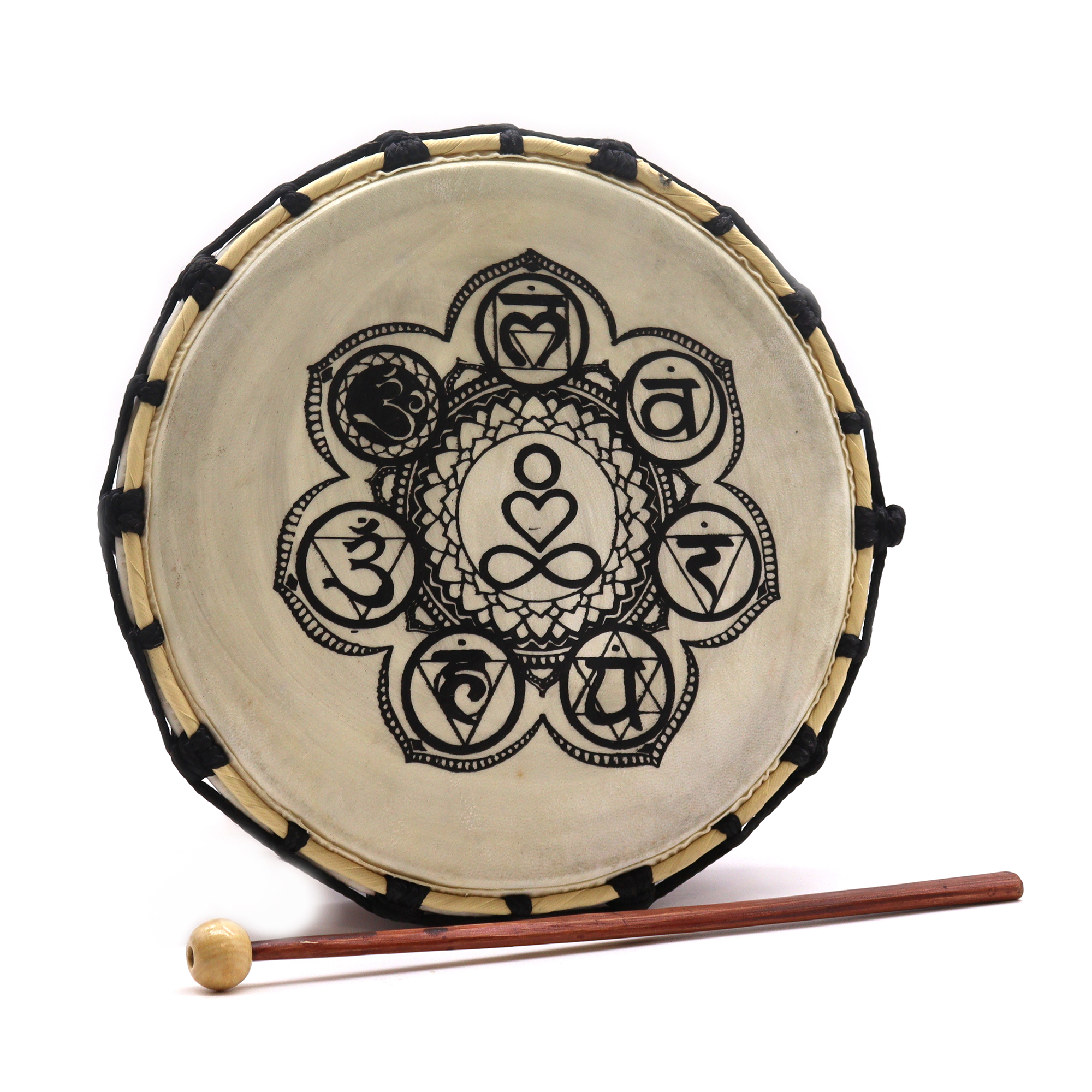 (image for) Chakra Shamanic Drum with Stick - 25cm Diameter