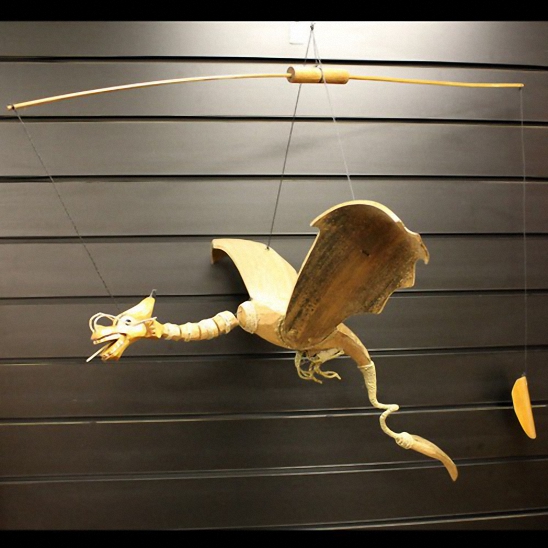 (image for) Lrg Natural Coconut Dragon Mobile 46cm