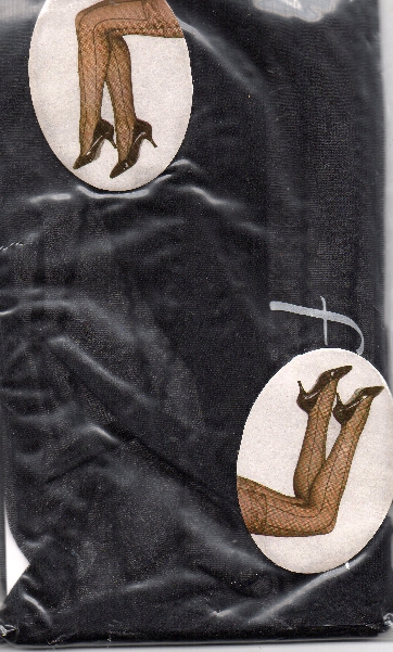 (image for) Flirt Black Designer Tights with Vertical lines and Garter Detail FT212 One Size