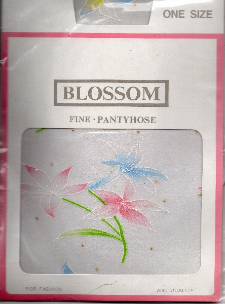(image for) Blossom Fancy Legs White Plain Knit Tights with Orchids