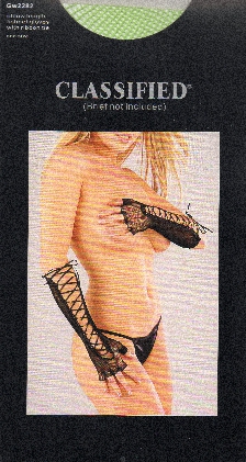 (image for) Neon Green Elbow Length Fishnet Gloves with Tie Back