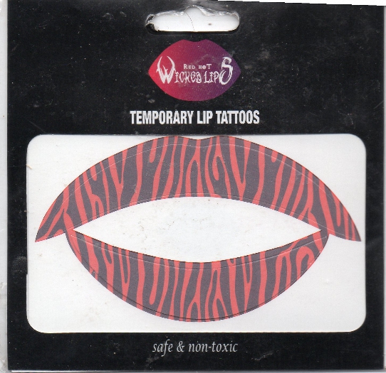 (image for) Temporary Lip Tattoos Safe and Non-Toxic Red Tiger